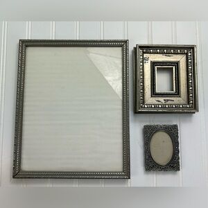 Vintage Frames Silver Decorative Picture gallery Wall Metal Wood Lot of 3